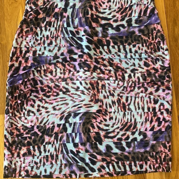 London Times Women’s Pink and Purple Cheetah Print Dress Size 14 - Picture 4 of 7